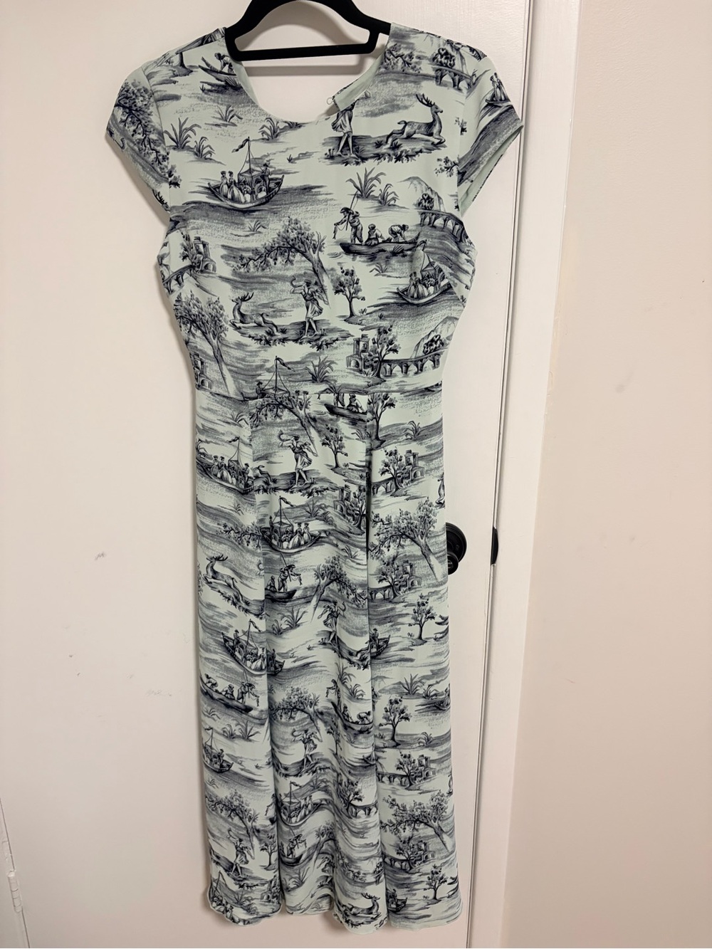 Babaton Mint Green Scenic Print Maxi Dress